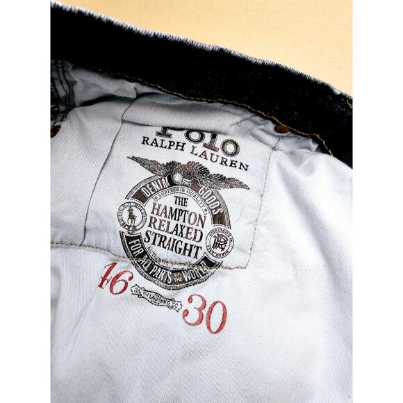 Polo Ralph Lauren The Hampton Relaxed Straight Jeans Mens 46x30 Blue - Picture 9 of 11